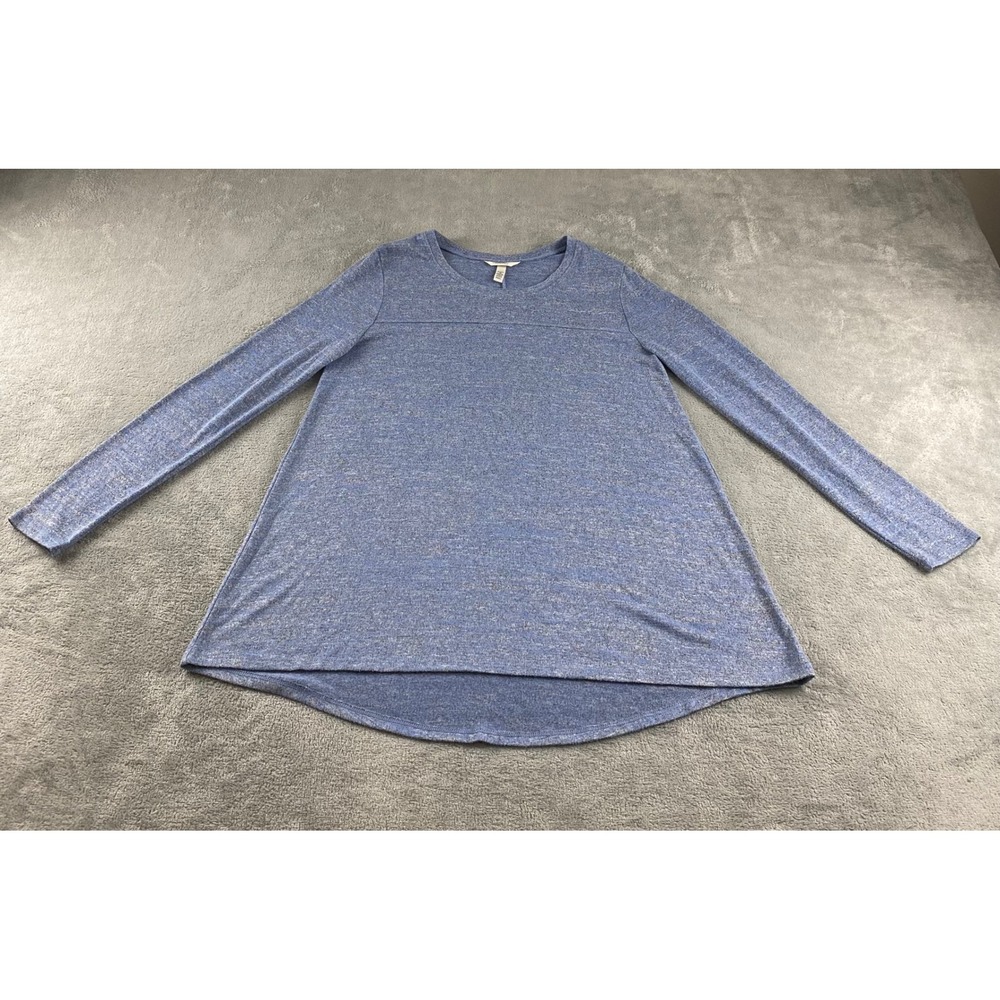 Soma Blue Heathered Long‎ Sleeve Tunic Top Shirt Women's Small Rayon Spandex